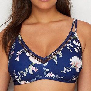 Azura Australia Dark Blue Floral Swim Bra Size 8